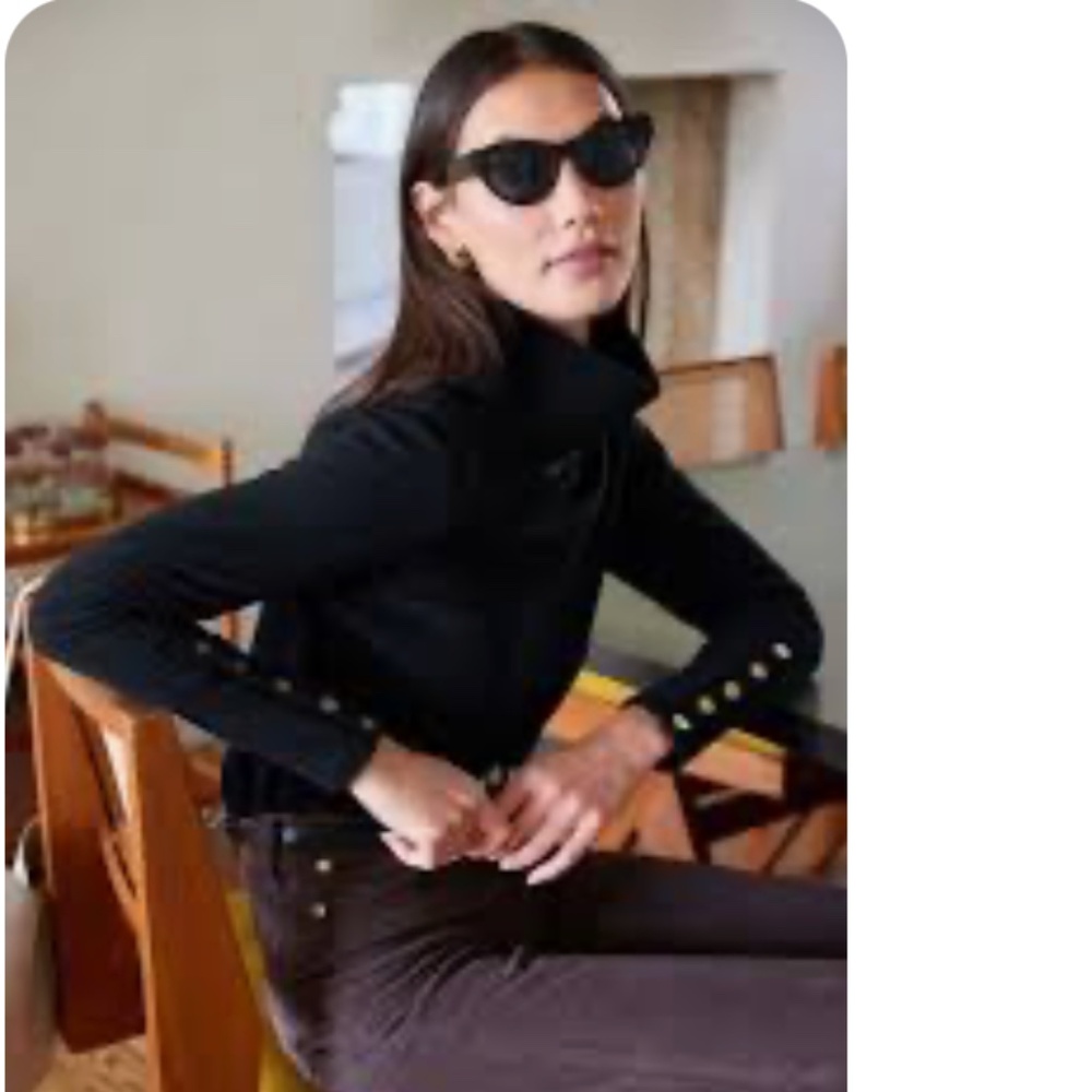 Excellent Condition! Dudley Stephens Sun Valley Fleece Turtleneck in Black, S
